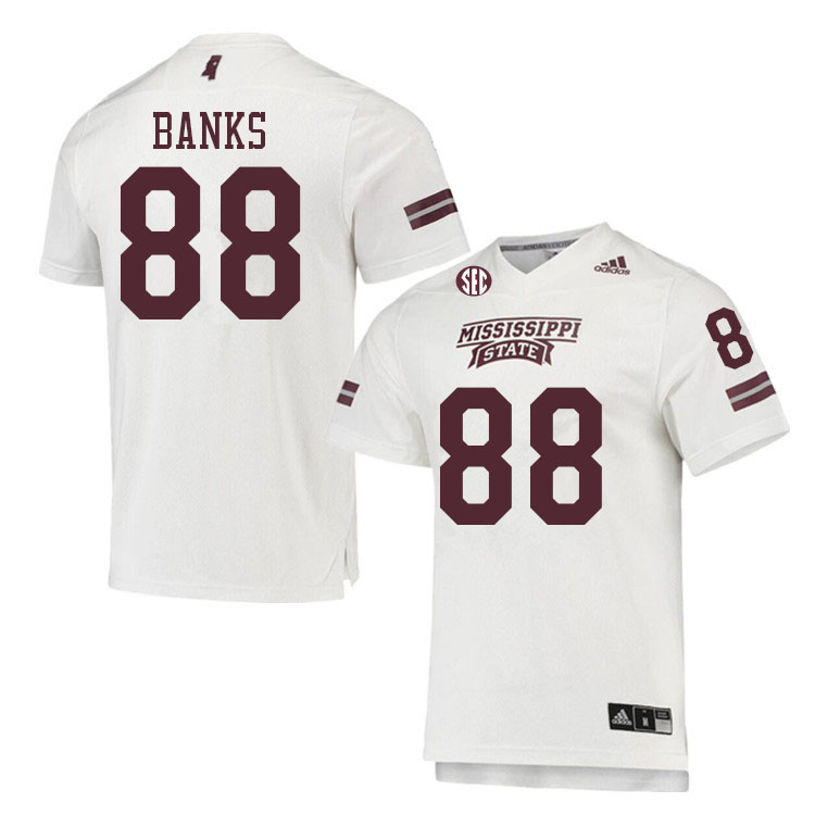 Men #88 Carson Banks Mississippi State Bulldogs College Football Jerseys Sale-White